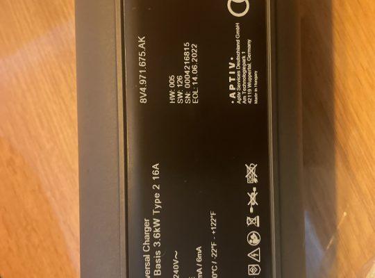 Original Audi Ladesystem Kompakt 3,6 KW 1P Typ 2