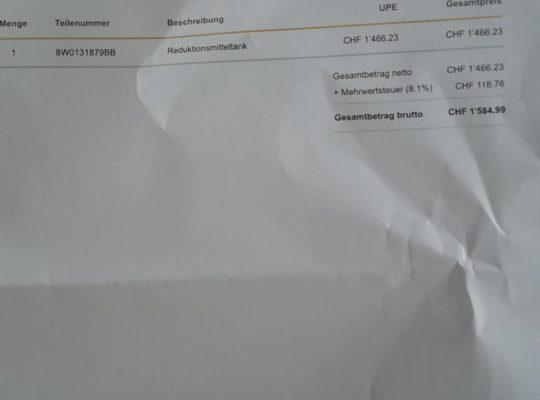 Audi A4 B9 Adblue Tank / Reduktionsmitteltank