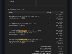 Audi A4/S4 B8 Federbein